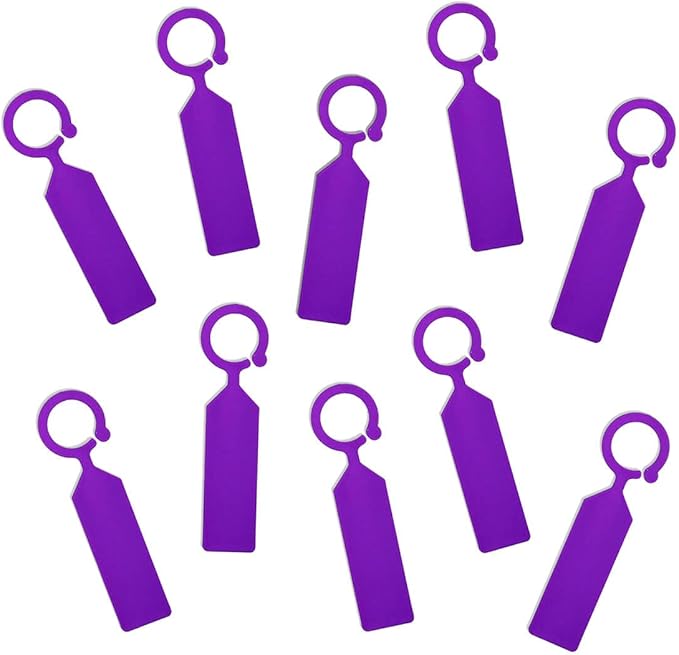 MHY 200 Pcs Thick Plastic Labels - Waterproof Garden Plant Tags - 4.3 inch Color Hanging Markers for Potted Plants, Nurseries, Trees, Gardening (Purple)