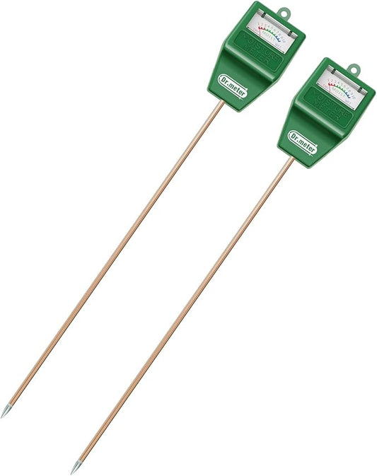 Dr.meter Soil Moisture Meter, 2 Pack Long Probe Soil Tester Hygrometer for Houseplants - Plant Water Gauge Meter for Garden Lawn Farm Indoor & Outdoor Use, No Battery Needed, Gardening Gifts