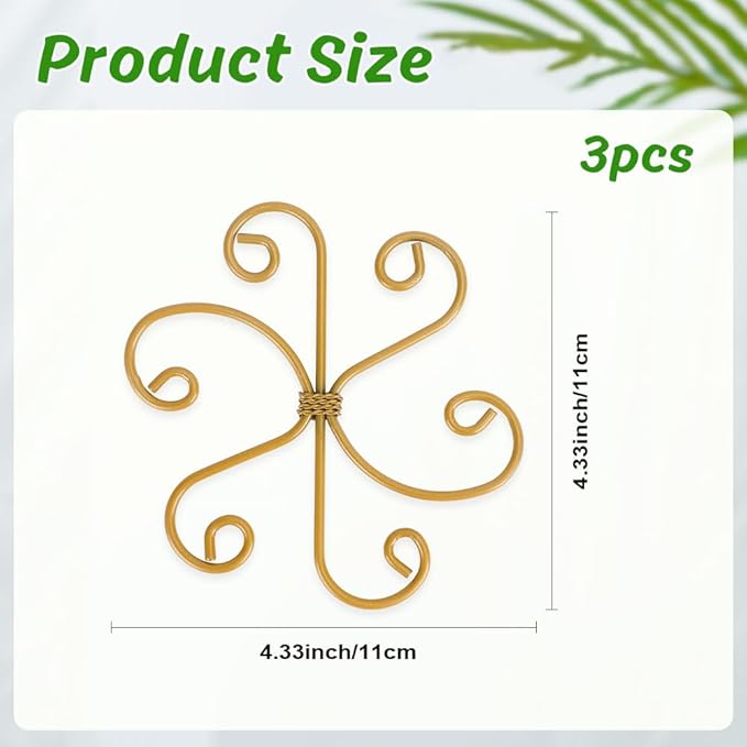 Iron Monstera Support, 3 PCS Plant Stem Support Plant Support Stakes for Indoor Plants and Flowers Stable Plant Stakes and Supports Turtle Shell Bamboo Clamp Set for Thriving Growth