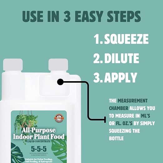 All-Purpose Indoor Plant Food | All-Natural, Odorless, Soil Feeding, Foliar Feeding, or Hydroponic Applications (1 Pack (16 fl. oz.))