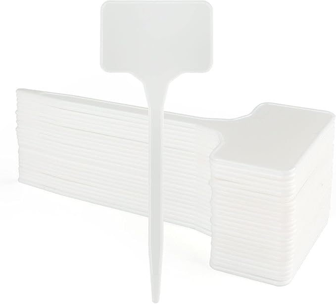 KINGLAKE 50 Pcs Thick Plastic Plant T-Type Tags 6" Large Nursery Garden Labels