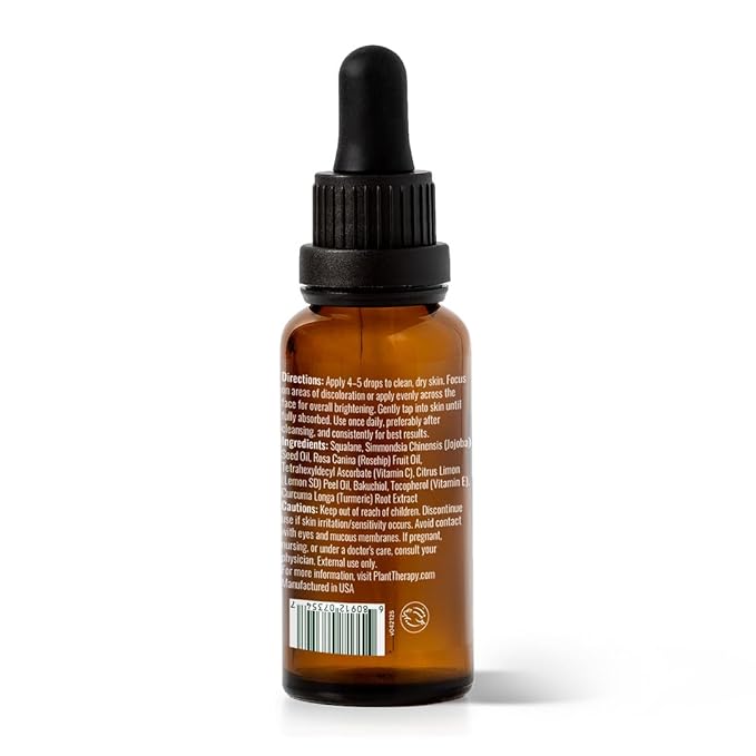 Plant Therapy Dark Spot Facial Oil 30 mL (1 oz) Visibly Reduces the Look of Dark Spots, and Scars, Promotes a More Even, Brighter-Looking Tone, Includes Vitamin C, Turmeric, and Squalane