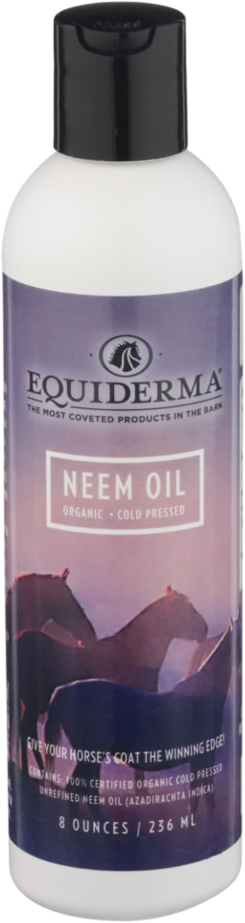 EQUIDERMA Organic Cold Pressed Neem Oil – 100% Pure, NOP Certified, Unrefined & Natural Skin, Hair, Hoof, Garden & Farmstead Care – Azadirachta Indica