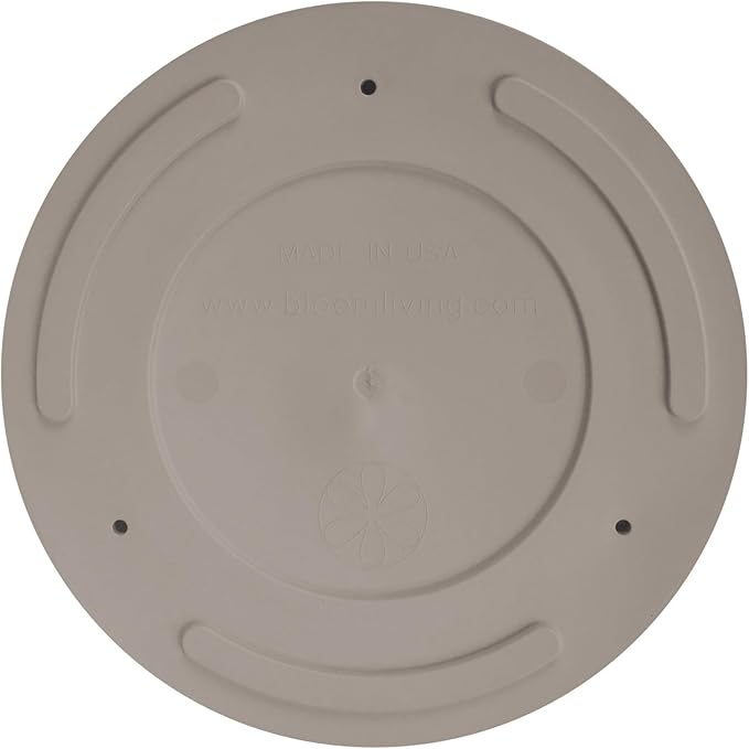 Bloem Mathers 8" Pebble Stone Round Modern Resin Garden Planter Pot with Drainage Holes and Removable Saucer Tray Included