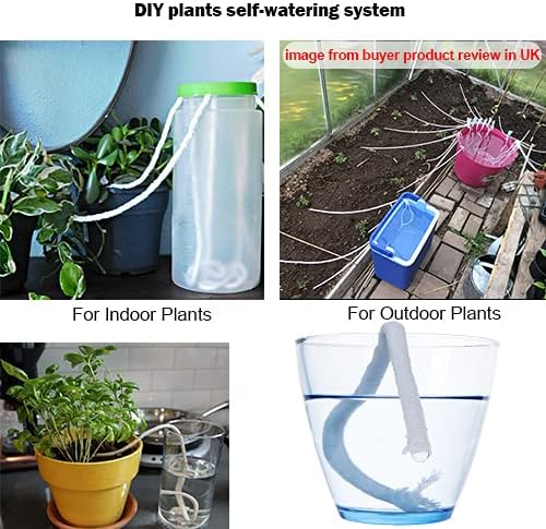 ORIMERC 80 feet 1/6 inch Self Watering Capillary Wick Cord Vacation Plant Sitter DIY Hydroponic Wicking Self-Watering Planter Pot Automatic Water System Device Potted Violet Auto Seedling Waterer Rope
