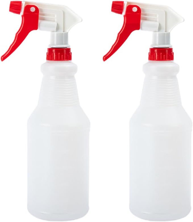 Plastic Spray Bottle(2 Pack/16Oz) Empty Adjustable Spray Bottles for Cleaning Heavy Duty Spray Bottle for Plants Hair Pet Vinegar Bleach and Rubbing Alcohol