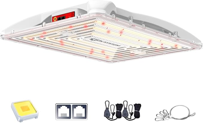 Sun System P2000 HelioGrow LED Grow Light for Indoor Plants - 200 Watt, High Efficiency Full Spectrum Dimmable Diodes, Daisy Chain up to 512 Units, 2 Year Warranty, Mounting Hardware Included