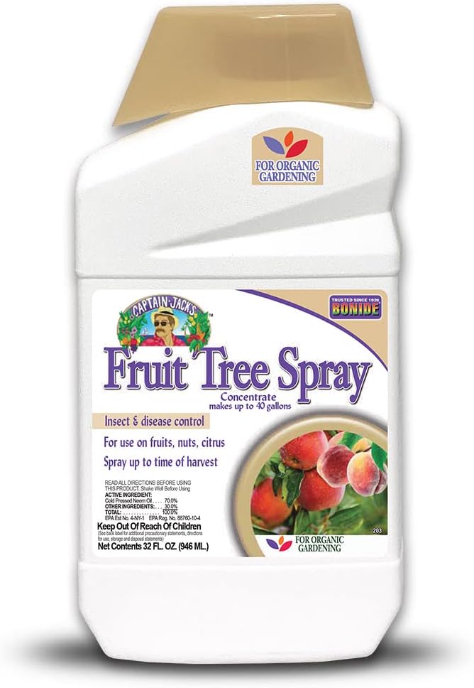 Bonide Captain Jack's Fruit Tree Spray, 32 oz Concentrate, Insect & Disease Control Spray for Organic Gardening
