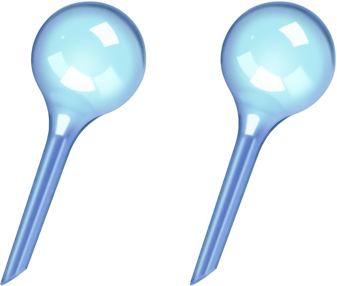 2 Pack Small Self-Plant Watering Globes – Automatic Plant Waterer Bulbs, Plant Watering System for Indoor and Outdoor Potted Houseplants, Plant Watering Devices (Blue, Small Size)