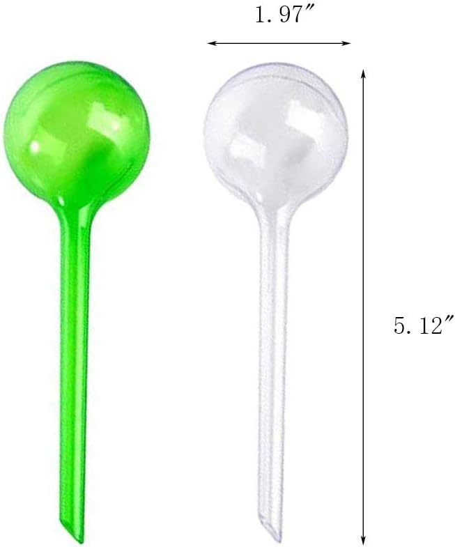 Yahpetes Automatic Watering Globe Plant Watering Globes Plastic Watering Bulbs Waterer Flower Water Drip Irrigationdevice Self Watering System (Clear+Green)