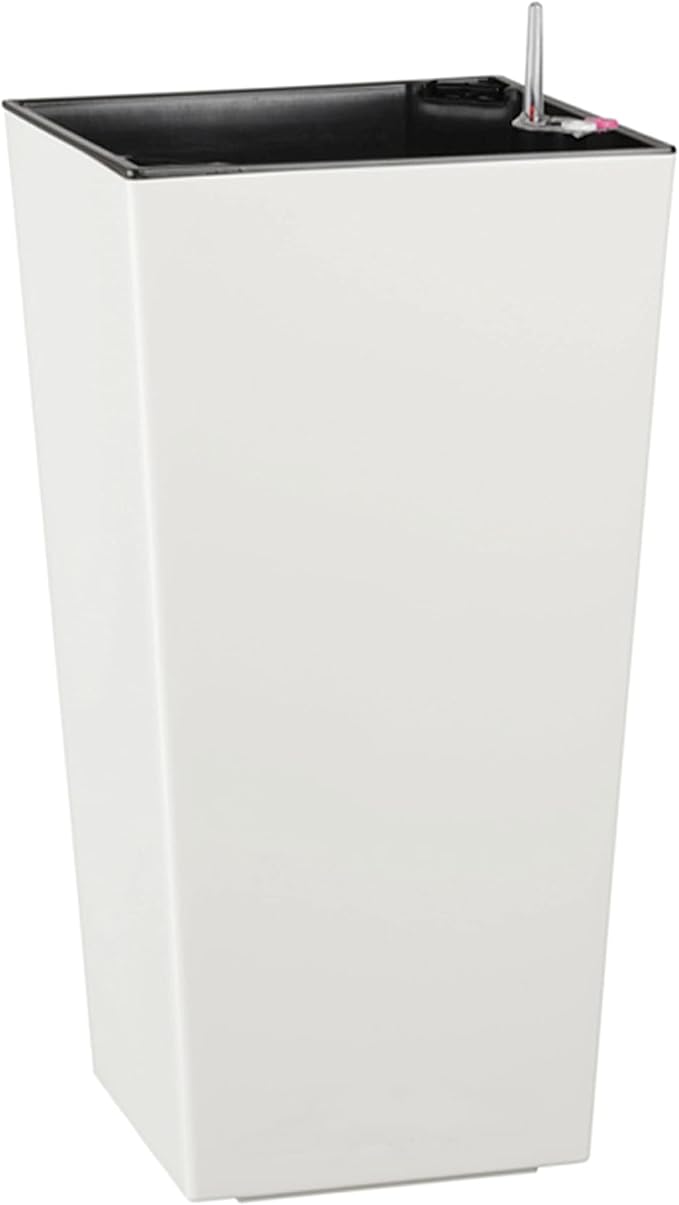 Dehner Elise Plastic Pot with Self-Watering System, Approx. 47 x 25 x 25 cm, White