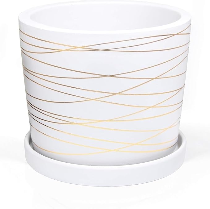 Yukfona Ceramic Plant Saucer 8 inch White, Planter Water Drip Trays for Indoor Plants, Thick Durable Sturdy Flower Pot Saucers for Glazing Pots Base, Sizes 4-12 inch