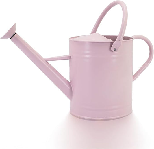 1 Gallon Watering Can, Matte Pink (Almost Manve), Metal Watering Can with Removable Spout, Galvanized Water can with Floral Design, Perfect Plant Water Can for Outddor and Indoor Use