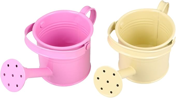 DOITOOL Kids Watering can Metal Portable Small Watering Pot for Indoor Outdoor Plants Flowers with Long Spout and Stable Base 6 Inch