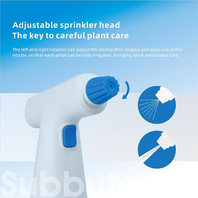 Subbuteo Electric Plant Mister Spray Bottle, 0.55L USB Rechargeable Auto Sprayer, Adjustable Fine Mist Nozzle for Indoor Plants, Hair Styling & Home Cleaning
