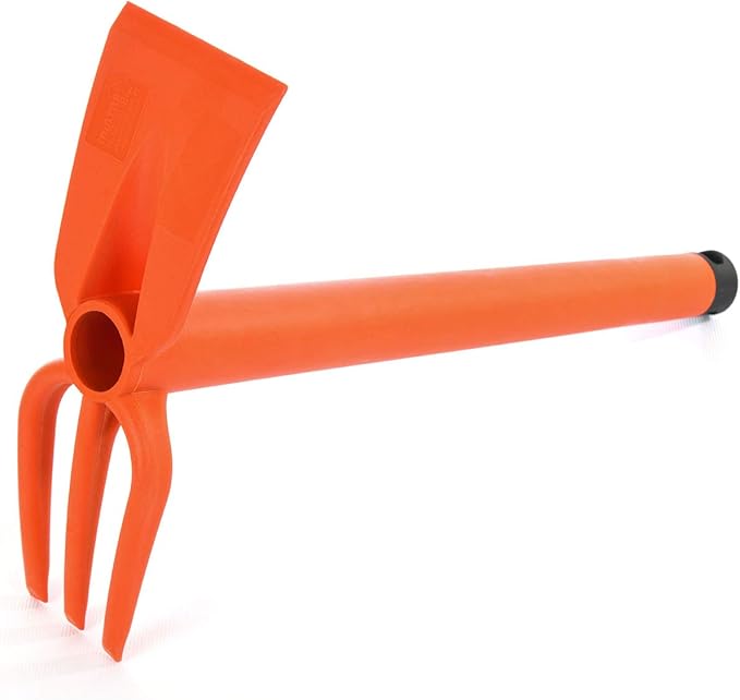 Mintra Garden Tool Set, 4 Piece Heavy Duty Gardening Tools Including Cultivator, Trowel, Shovel & Rake, Durable Poly Material & Non-Slip Handle, Garden Hand Tools Set for Gardening Gift, Orange