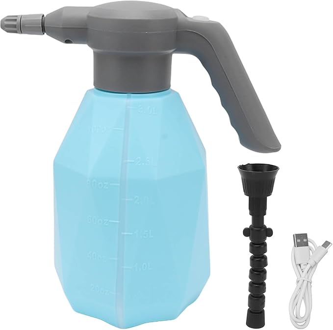 3L Electric Spray Bottle, Plant Mister Automatic Watering Can Rechargeable Battery Powered Sprayer for Garden Indoor Outdoor Plants Cleaning (with Swivel Nozzle)