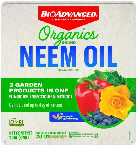BioAdvanced Organics Brand Neem Oil, Ready-to-Use, 1 Gal, Neem Oil for Plants