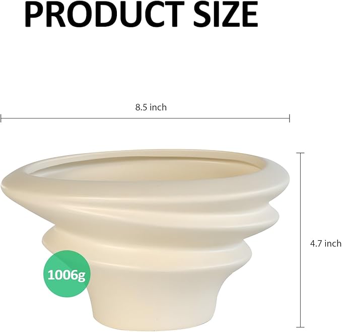 OXART 8.5 inch Ceramic Plant Pot, Plant Pots for Indoor Plants with Drainage, Outdoor Flower Pots Home Office Decorative Planters Pot for Succulent, Snake Plant and Pothos, Yellow