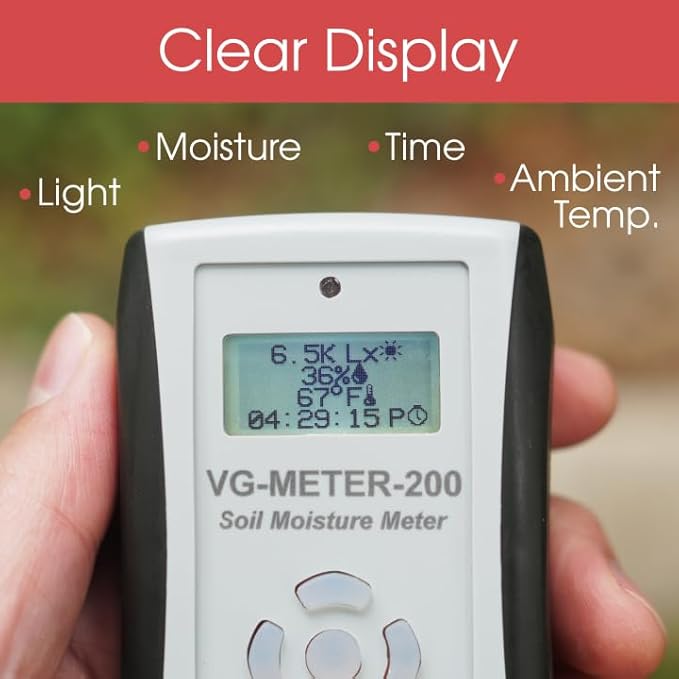 Professional Grade Digital Soil Moisture Meter with Dielectric Probe, Highly Accurate, Probe Will Never Corode, Graphical Backlit Display, Rugged Easy Grip Hand Held Case