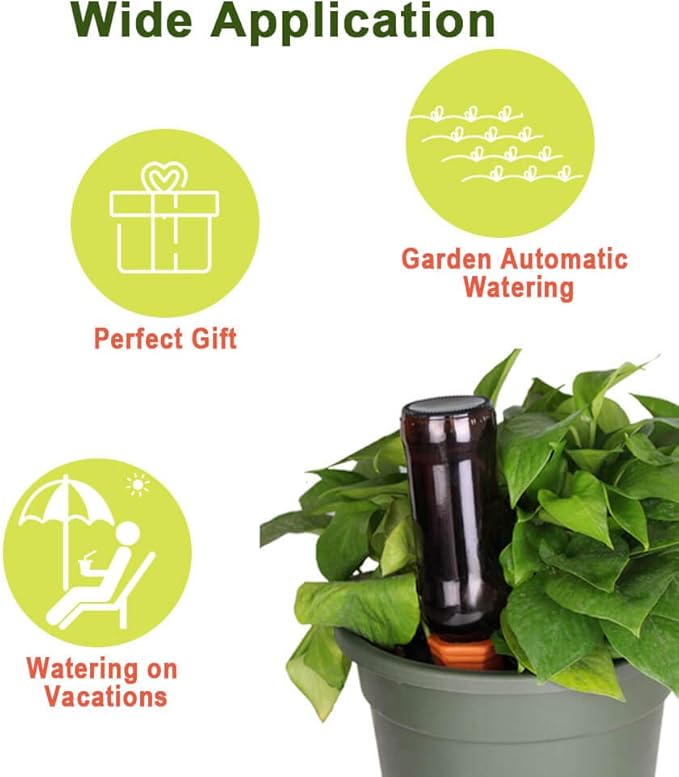 vensovo 8pcs Terracotta Watering Spikes - Automatic Self Watering Stakes, Plant Watering Devices for Wine Bottles Recycled Bottles, Clay Plant Garden Waterers for Vacations