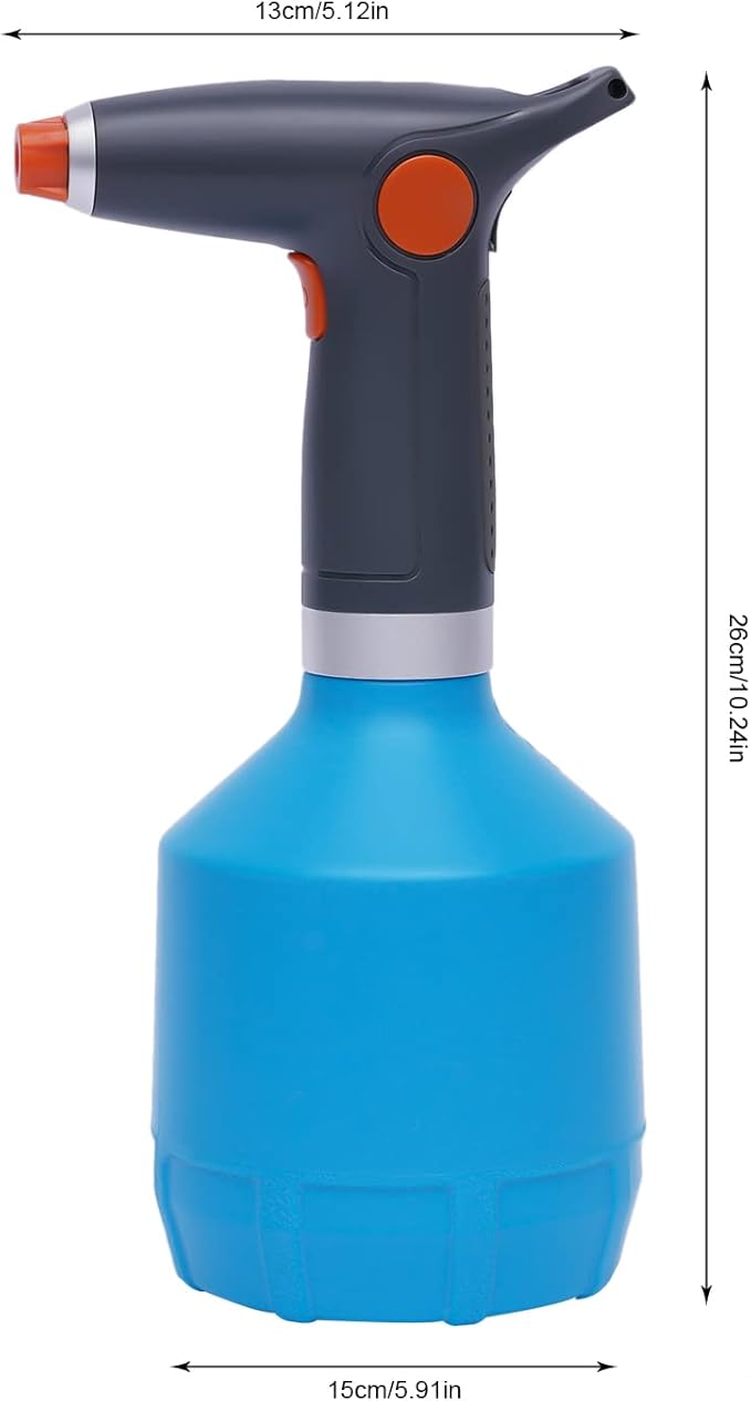 YIYIBYUS 1L Electric Plant Spray Bottle for Indoor Outdoor, Automatic Electric Watering Can, 2000mAh Rechargeable Mister Sprayer with Adjustable Water Mist Nozzle for Hair, House Cleaning, Gardening