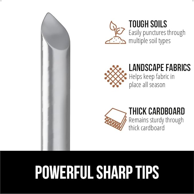 GORILLA GRIP Premium Landscape Staples 300 Pack 6 Inch, Heavy Duty 11 Gauge Galvanized Steel Garden Stakes, Sharp Rust Resistant Landscaping Pins, Lawn Anchors Weed Barrier Fabric, Sod, Irrigation