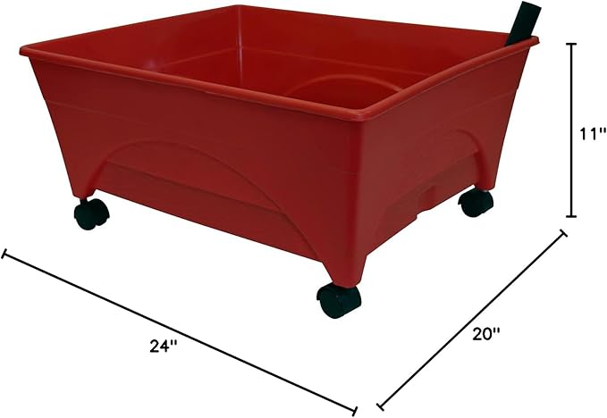 Emsco Group Bountiful Harvest Raised Bed Grow Box – Self Watering and Improved Aeration – Mobile Unit with Casters