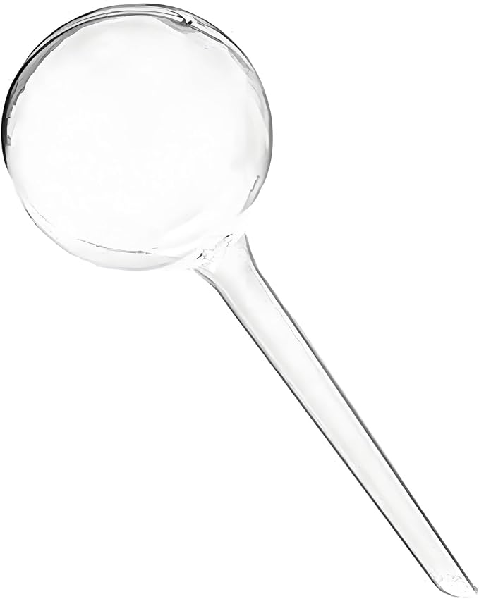 Plant Watering Globes, 2Pcs Plastic Plant Automatic Water Bulbs Flower Self Feeder Balls Irrigation Device Auto Waterer Planter Insert Stakes for Indoor Outdoor Garden Potted