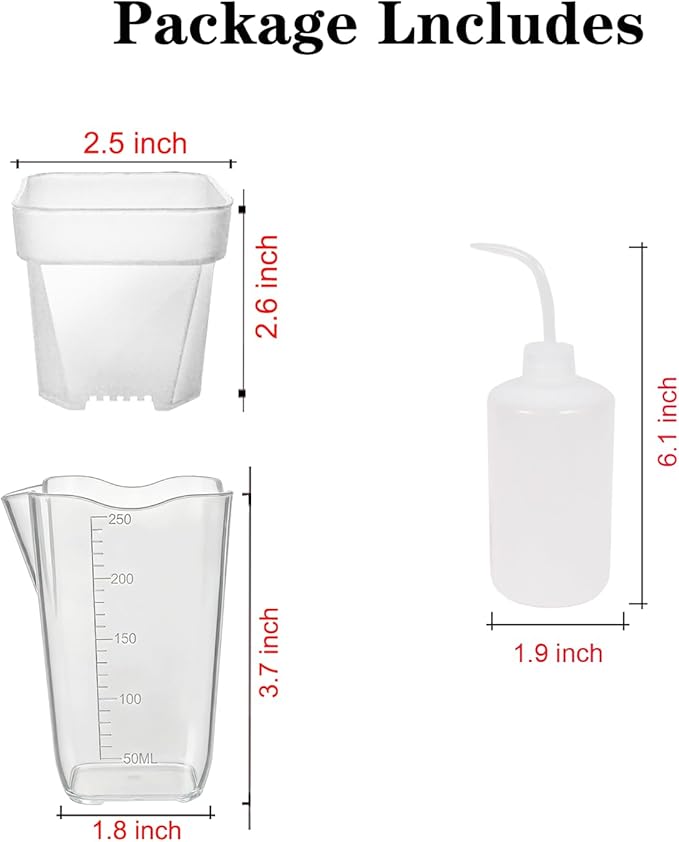 16 Pack 2.5" Mini Clear Self Watering Plant Pots, Plastic Planters with Bottom Water Tray & Watering Rope, Nursery Planting Pot for Indoor Out Door Plants