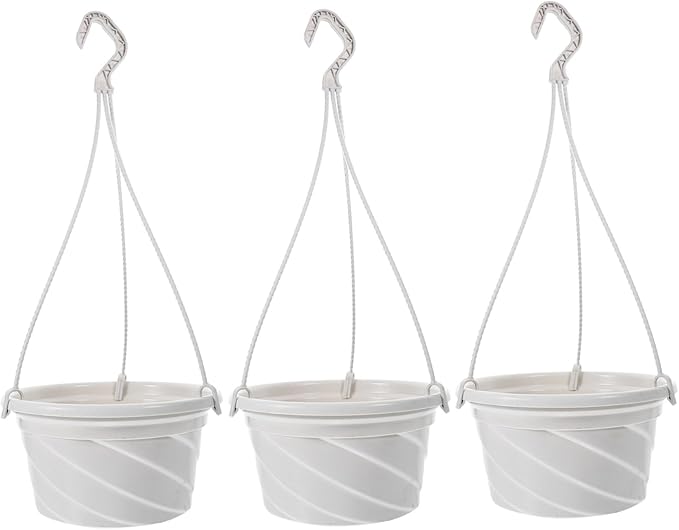 Veemoon Versatile Hanging Pots 3pcs Plastic Chlorophytum Planter Simple Design for Balcony Ceiling or Table for Air Plants Chlorophytum and Home Decor