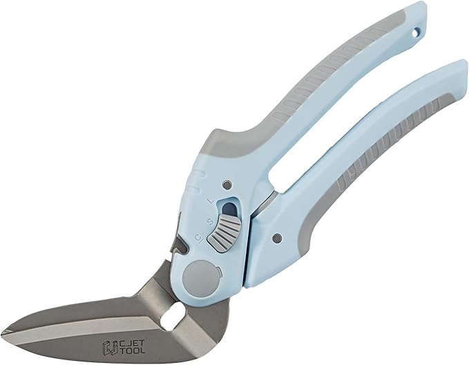 C.JET TOOL 8" Heavy Duty Carpet Cutter, Multipurpose, Professional Soft Grip Stainless Steel (Blue)