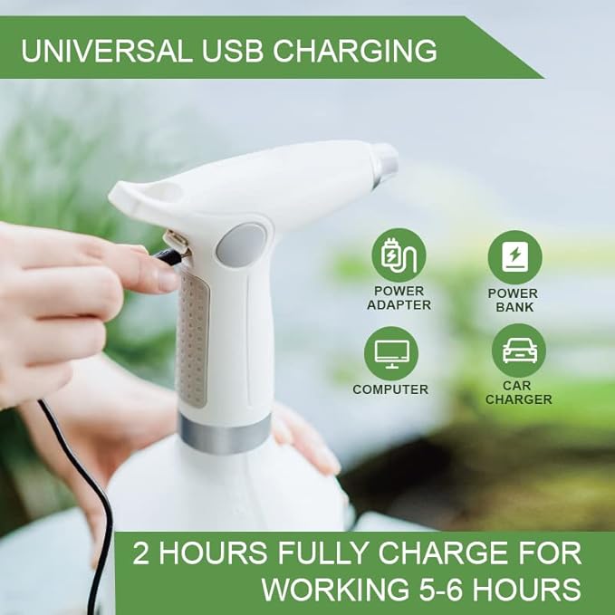Electric Spray Bottle, Plant Spray 0.26 Gallon with Adjustable Nozzle for Garden, Indoor and Outdoor Plant, Also Works as Automatic Sprayer Mister