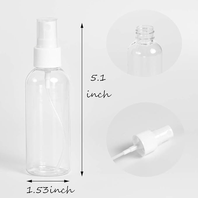 ZEJIA 3 Pack Small Spray Bottle, 2.7oz/80ml Travel Spray Bottle, Empty Fine Mist Spray Bottles, Refillable Mini Spray Bottles with Labels