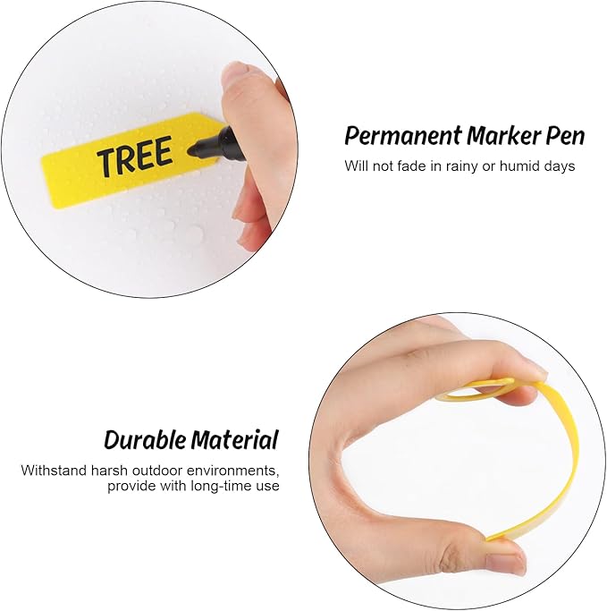 LOKIPA 100PCS Plant Labels, Plastic Plant Tree Tags Waterproof Plant Markers & Labels for Outdoors Plants Greenhouse Accessories (Mixed Color Labels with 1PCS Permanent Marker Pen)