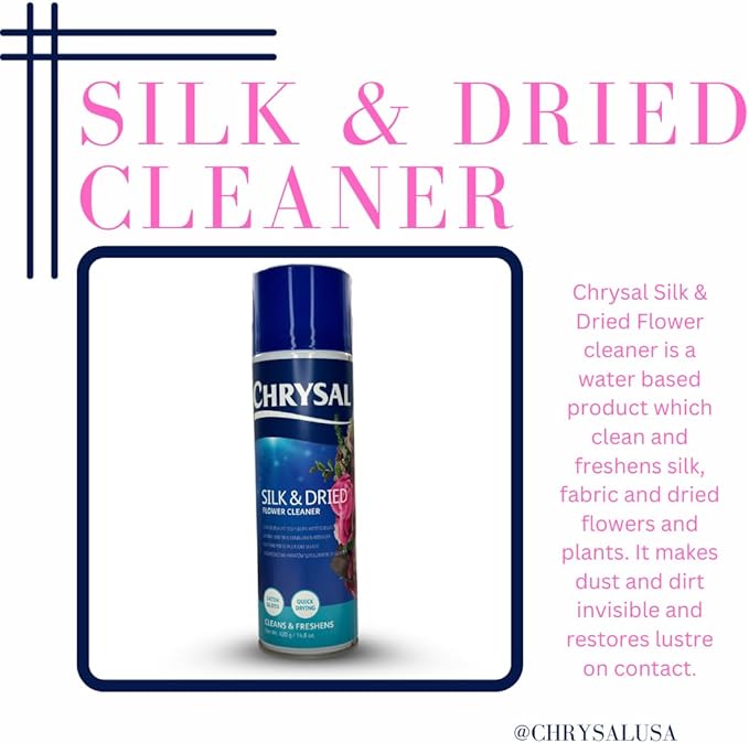 Chrysal Silk & Dried Flowers Cleaner Spray (14.8 oz) - Floral Supplies For Artificial Plants - Flower Arrangements Supplies - Ideal Florist Supplies – Artificial Plant accessories - Silk Plants Cleane