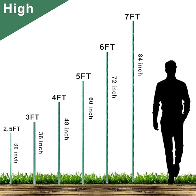 WAENLIR Garden Stakes 30 inch 2.5ft Sturdy Tomato Stakes, Plant Stakes for Outdoor Plants, Plant Support Sticks for Gardening, Pack of 30