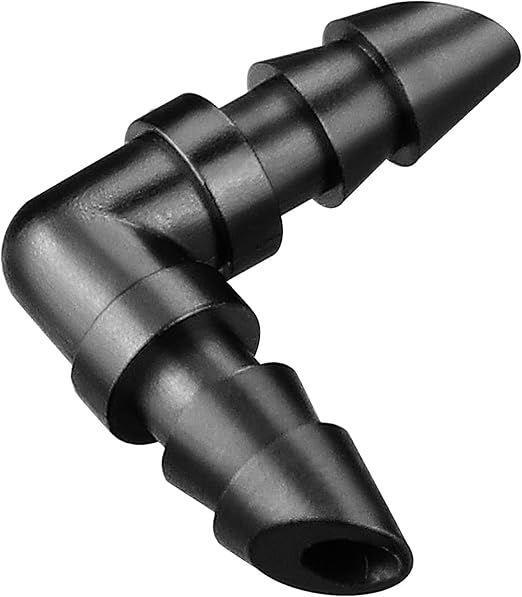 70 Pack 1/4" Drip Irrigation Elbow Fittings：1/4'' Drip Line Double Barbed 90 Degree Elbow Connectors for 1/4 Inch Irrigation Tubing Plastic Micro Fittings for Garden Drip Systems