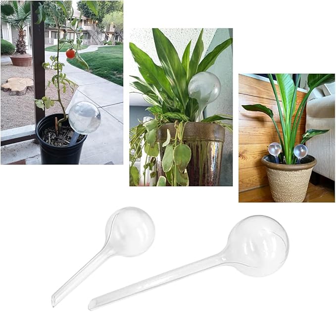Irrmshr 10 Pack Clear Plant Watering Globes,Plastic Self Watering Bulbs for Indoor Plants,Garden Water Device Automatic Plant Waterer Indoor Outdoor