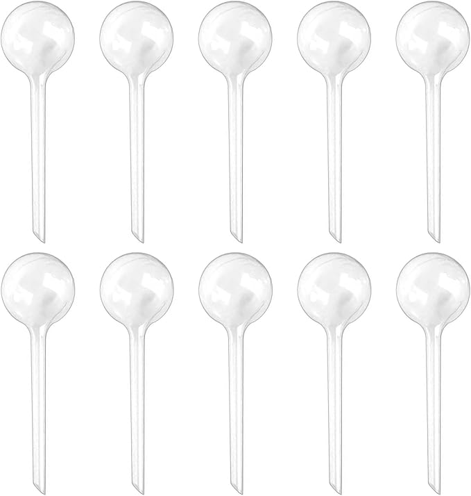 Plant Watering Globes, Self Watering Bulbs for Indoor & Outdoor Plants, Plastic Self-Watering Balls Irrigation Device Automatic Water System (Clear, Small 10 Pack)