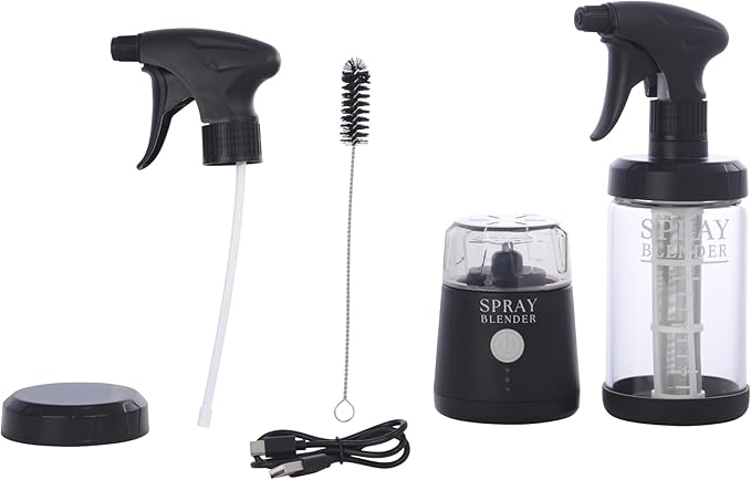 Create Plant-Based Sprays in Minutes with Powerful Electric Blender & Glass Spray Bottle, Perfect for BBQ, Grilling & BPA-Free, Food-Grade