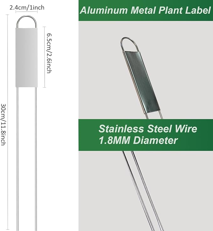 50 Pieces Metal Plant Labels 11.8 Inch Aluminum Metal Plant Tags Garden Label Markers Outdoor Planting Garden Markers for Plants Vegetables Herb Seedlings Flowers