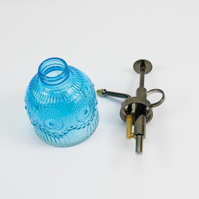 Glass Plant Mister Water Spray Bottle Small Watering Can for Indoor Plants Vintage Style Houseplant Gardening Tools for Succulent Flower (Blue)
