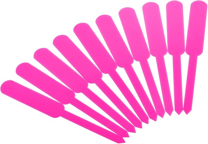 PATIKIL Plant Labels, 200Pcs PP Rectangle Marker Tags for Outdoor Indoor Garden, Pink