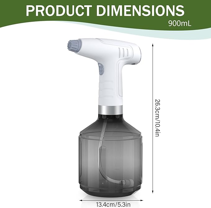 Electric Spray Bottle 0.9L Automatic Plant Sprayer Rechargeable Water Sprayer Plant Electric Pump Water for Plants Garden Garden Spray Bottle.