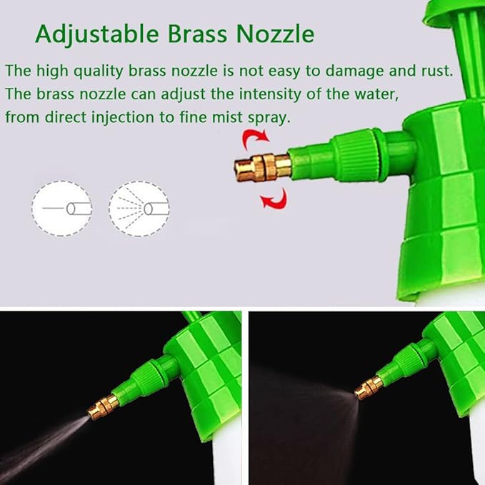 2 Pcs Garden Pump Sprayer, 0.5Gallon/68oz Hand-held Lawn Pressure Spray Bottle with Adjustable Nozzle (FKM Gasket Update)