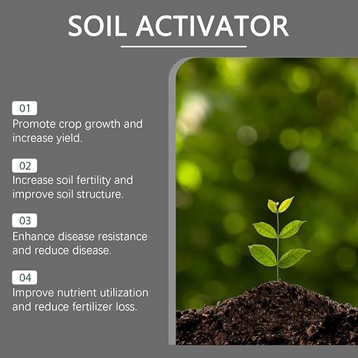 Water Soluble Soil Activator for Plants, Soil Conditioner to Loosen Compacted Dirt & Promote Root Growth, for Lawns, Gardens, Potted Plants, Vegetables & Flowers
