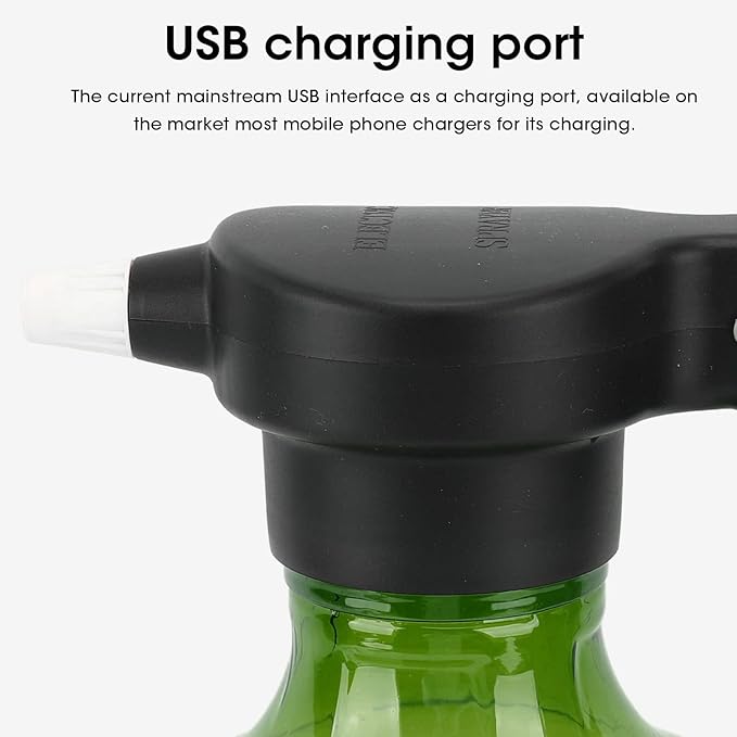 Electric Plant Spray Bottle 3L, Automatic Garden Sprayer Can, Rechargeable 800mAh, Rotating Nozzle for Indoor & Outdoor Plants (Green)