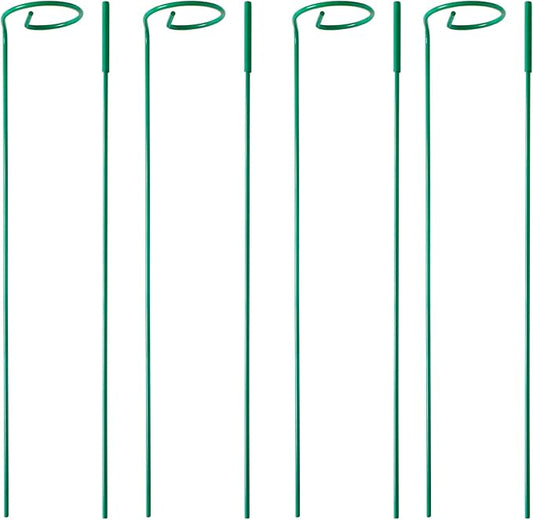 PFNRTH 4 Pack Plant Stakes,Plant Support Stakes for Two Sizes(16 or 32 Inches),Plant Stakes for Outdoor Plants,Garden Flower,Tomato(Green)