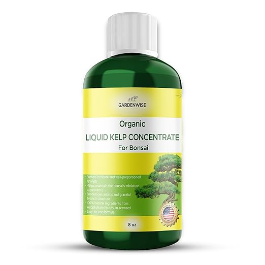 GARDENWISE Organic Premium Seaweed Fertilizer for All Bonsai - Liquid Kelp Plant Food - Nutrient-Rich Liquid Plant Food & Soil Enhancer for Growth Control (8 OZ)